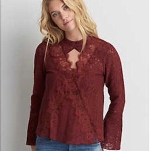 AEO Lace Keyhole Top